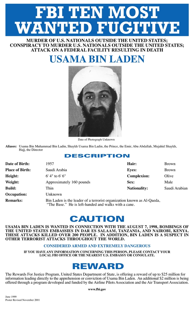 osama bin laden wanted dead or alive. Wanted Dead or Alive…Osama