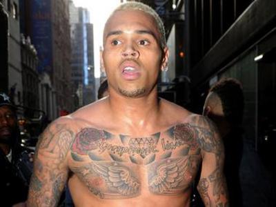 Shirtless and mad Chris Brown